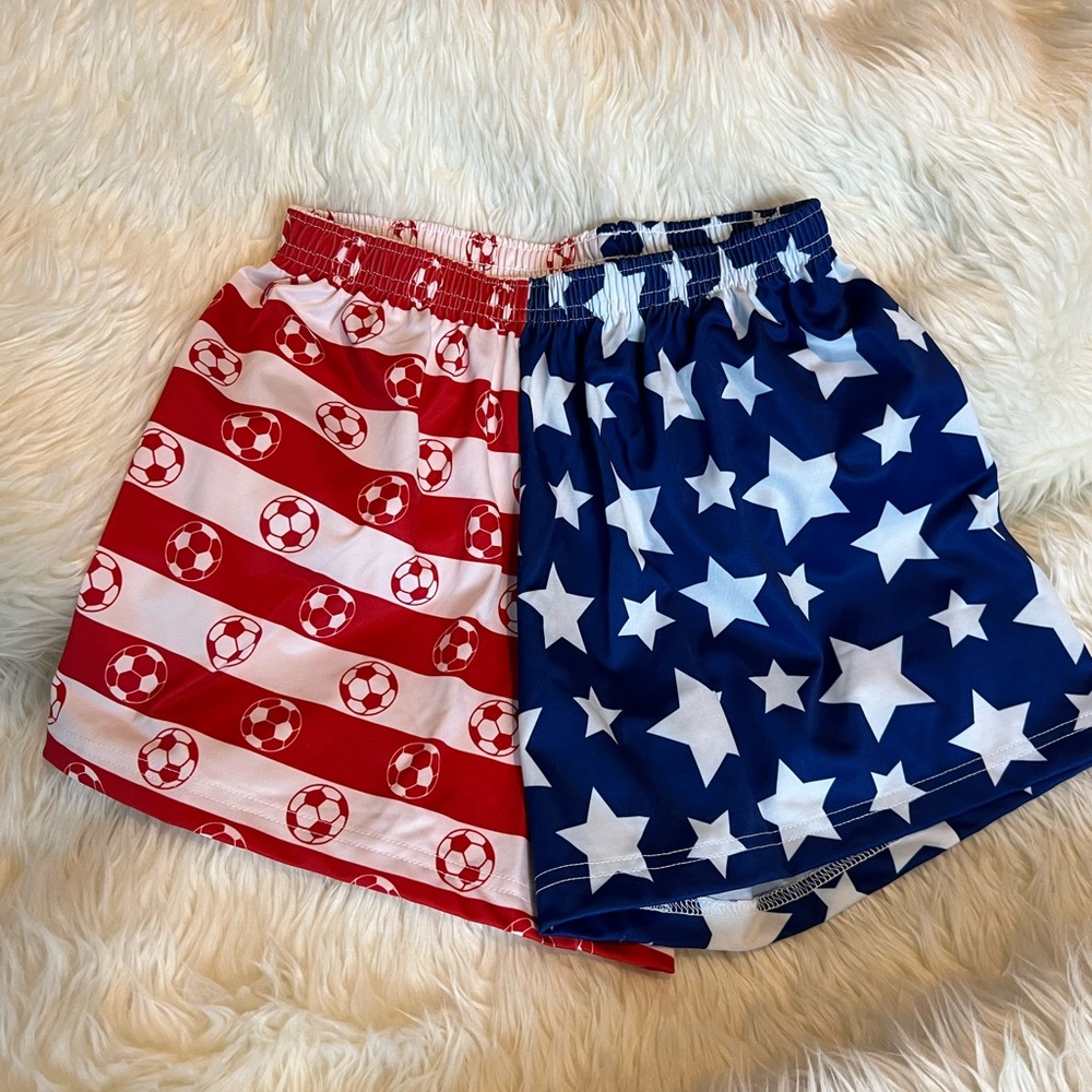 Sportabella Soccer Shorts, America Themed, Women’s Small. NWOT
